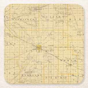Dessous De Verre Carré Carte du comté de Boone