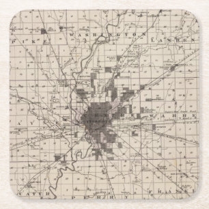 Dessous De Verre Carré Carte du comté de Marion 2