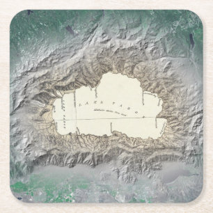 Dessous De Verre Carré Carte du lac Tahoe