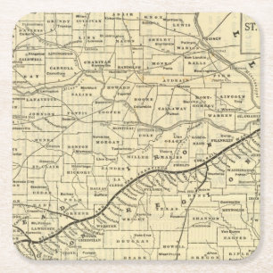 Dessous De Verre Carré Carte du Missouri 2