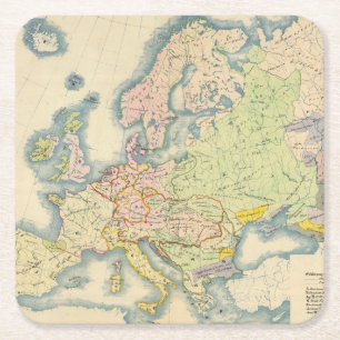Dessous De Verre Carré Carte ethnographique de l'Europe