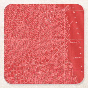 Dessous De Verre Carré Carte graphique de San Francisco