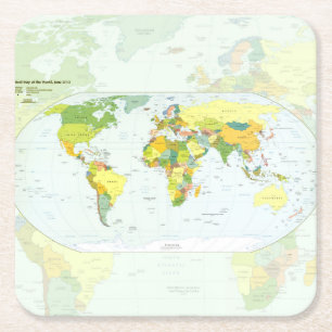 Dessous De Verre Carré Carte mondiale Globe Pays Atlas