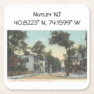 Dessous De Verre Carré Carte Nutley NJ Coordonnées 1906 Style Vintage