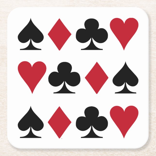Dessous De Verre Carré Cartes de jeu (Devant)