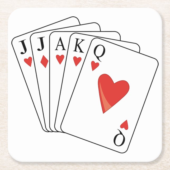 Dessous De Verre Carré Cartes de jeu Euchre (Devant)