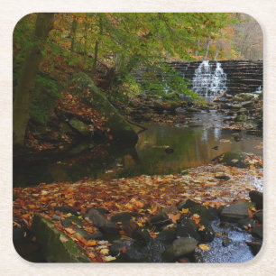 Dessous De Verre Carré Cascade automnale et Creek Pennsylvania Nature