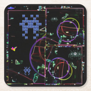 Dessous De Verre Carré Cascade de jeux électroniques