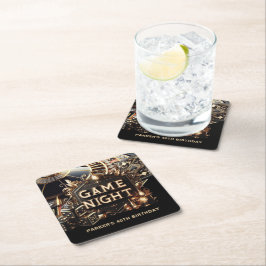 Dessous De Verre Carré Casino Anniversaire Jeu Nuit Personnalisée