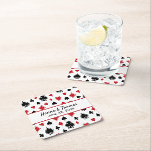 Dessous De Verre Carré Casino Thème Las Vegas Mariage