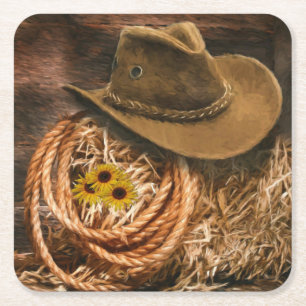 Dessous De Verre Carré Casquette Cowboy