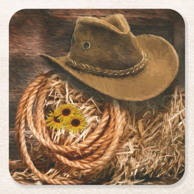 Dessous De Verre Carré Casquette Cowboy (Devant)