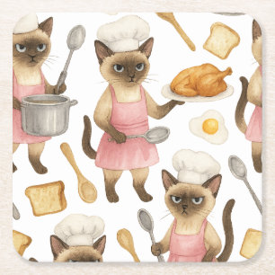 Dessous De Verre Carré Cat Chef is cuisine Breakfast