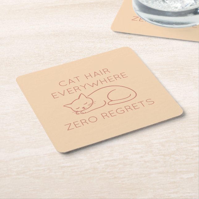 Dessous De Verre Carré Cat hair everywhere zero regrets (Incliné)