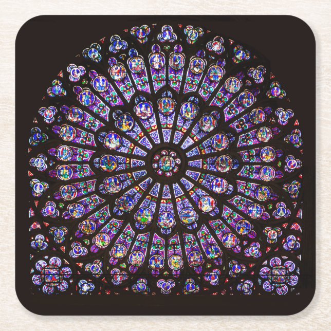 Dessous De Verre Carré Cathédrale Notre-Dame de Paris Rose (Devant)