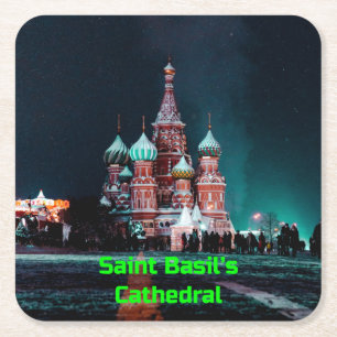 Dessous De Verre Carré Cathédrale Saint-Basile, Moscou, Russie
