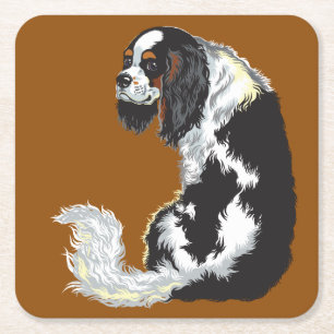 Dessous De Verre Carré cavalier roi charles spaniel