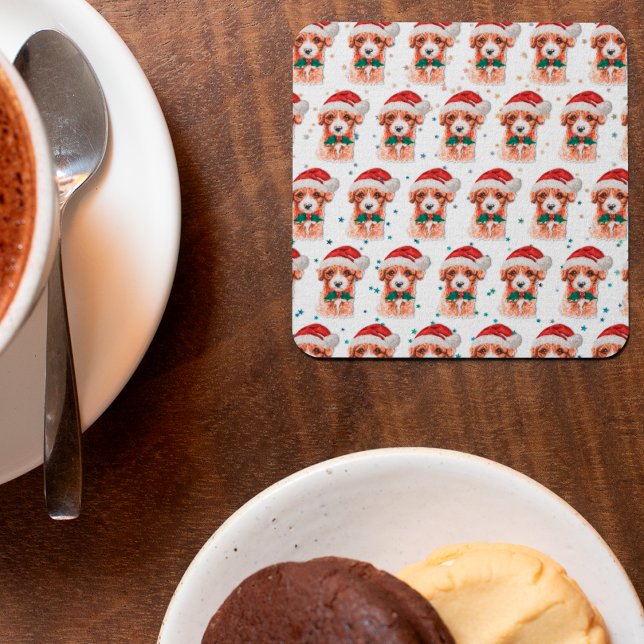 Dessous De Verre Carré Cavoodle Chien race Étoiles de Noël (Créateur téléchargé)