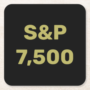 Dessous De Verre Carré Célébration de l'indice boursier S&P 7 500