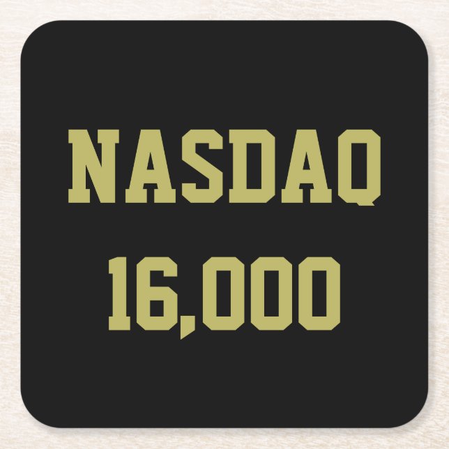 Dessous De Verre Carré Célébration du marché Stock NASDAQ 16000 (Devant)