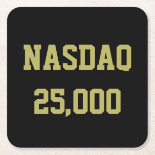Dessous De Verre Carré Célébration du NASDAQ 25000 en Bourse