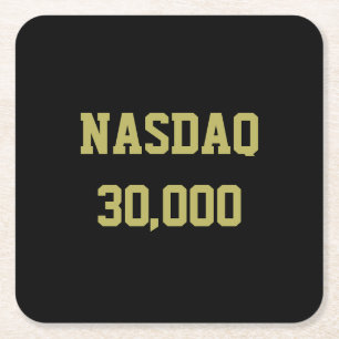 Dessous De Verre Carré Célébration du NASDAQ 30000 en Bourse