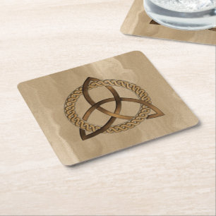 Dessous De Verre Carré Cercle de trinité triquetra celtique