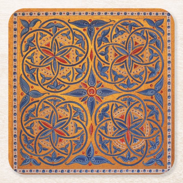 Dessous De Verre Carré Cercles médiévaux (Devant)