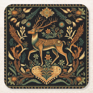 Dessous De Verre Carré Cerf sauvage rustique