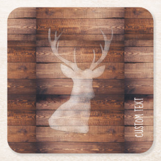 Dessous De Verre Carré Cerfs communs peints par jet de monogramme sur les