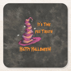 Dessous De Verre Carré C'est l'heure des soins, Happy Halloween