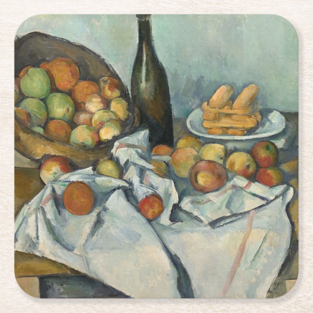 Dessous De Verre Carré Cezanne Panier Pommes Impressionnisme Art (Devant)