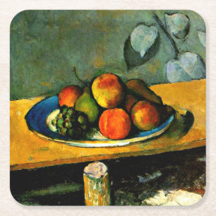 Dessous De Verre Carré Cezanne - Pêche, poires et raisins
