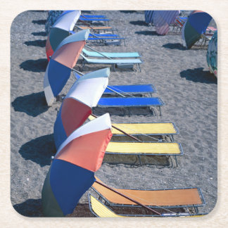 Dessous De Verre Carré Chaises vides sur la plage