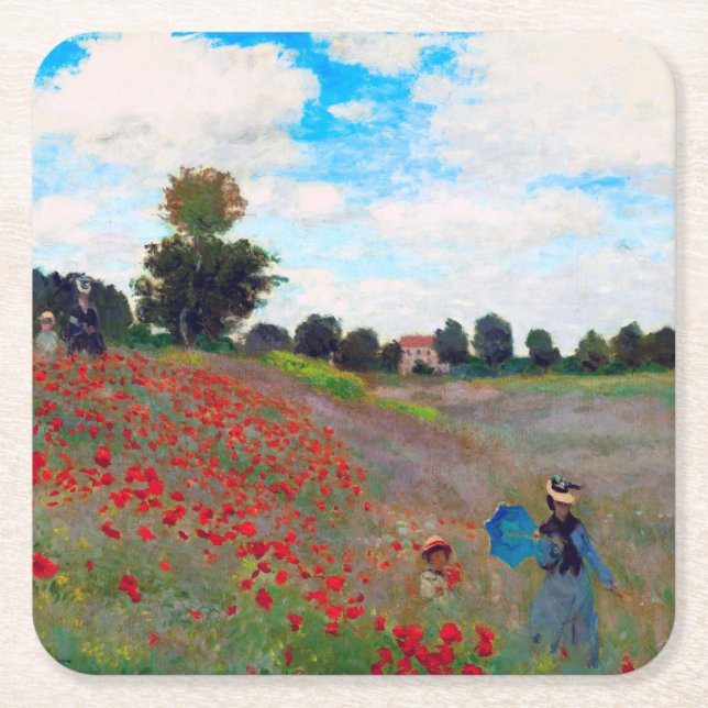 Dessous De Verre Carré Champ de pavot, Monet (Devant)