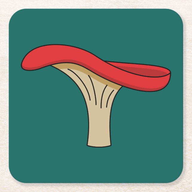 Dessous De Verre Carré Champignons rouges caricaturés (Devant)