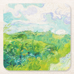 Dessous De Verre Carré Champs de blé vert, Van Gogh