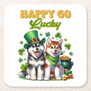 Dessous De Verre Carré Chanceux Toutou Husky Mignon St. Patrick