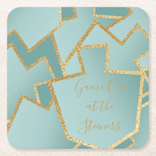 Dessous De Verre Carré Chanukah Jeu Sur Dreidels Turquois