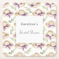 Chapeaux Crème Rubans Violets Baby Shower