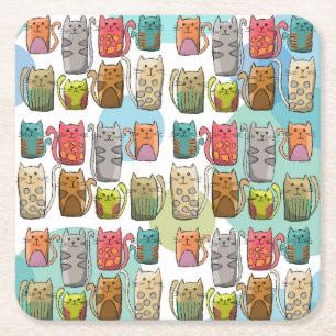 Dessous De Verre Carré Chat!