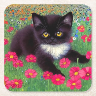 Dessous De Verre Carré Chat Gustav Klimt Tuxedo