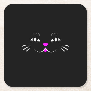 Dessous De Verre Carré Chat noir vous observant