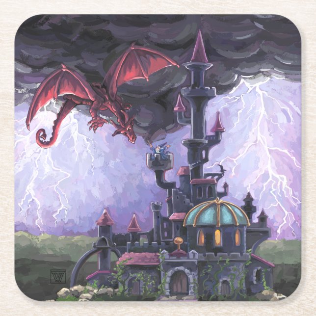 Dessous De Verre Carré Château du Dragon (Devant)