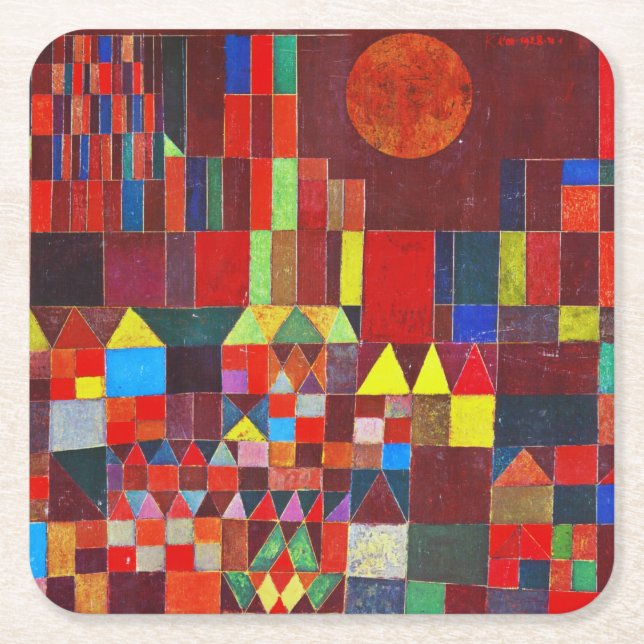 Dessous De Verre Carré Château et Soleil, Paul Klee (Devant)