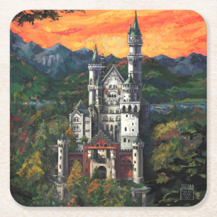 Dessous De Verre Carré Château Schloss Neuschwanstein
