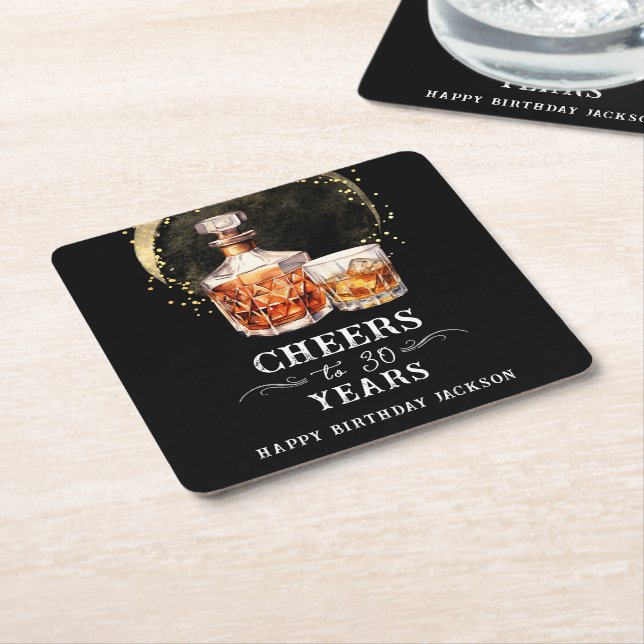 Dessous De Verre Carré Cheers à 30 ans Whiskey (Incliné)
