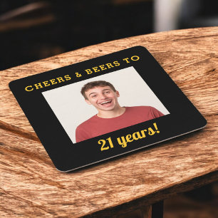 Dessous De Verre Carré Cheers & Beers 21e anniversaire Photo Milestone