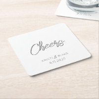 CHEERS Mariage DATE Couple NOMS Moderne Minimalist