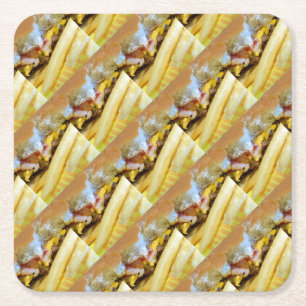 Dessous De Verre Carré Cheeseburger et Fries